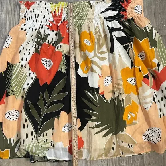 Loft Tropical Smocked Skirt size XL - Picture 6 of 12